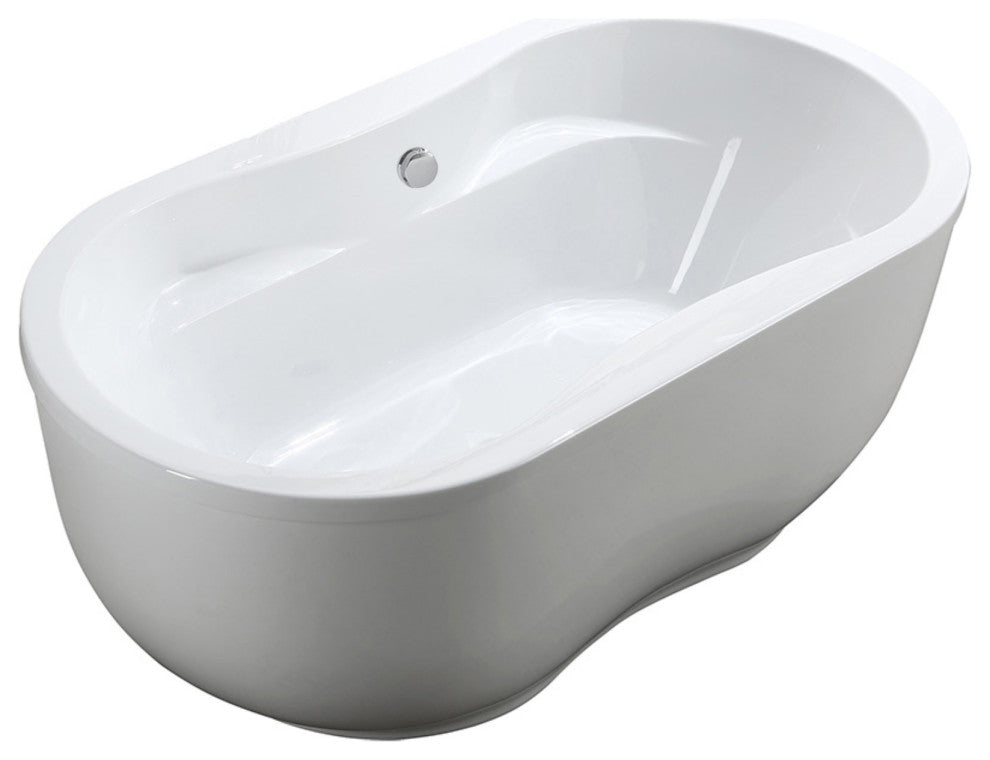 Brescia 65" Freestanding Bathtub, Glossy White
