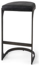 Black Leather C Shape Metal Bar Stool
