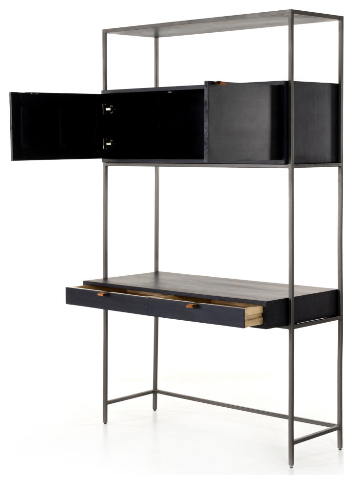 Trey Modular Wall Desk-Black Wash Poplar