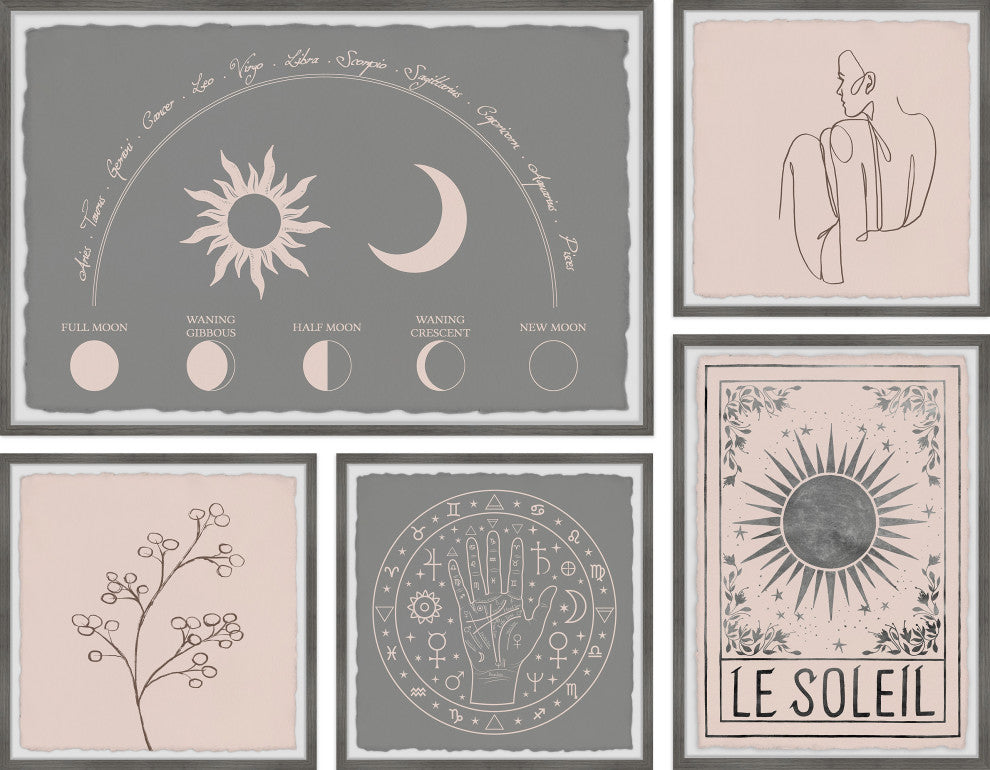 Sun and Moon Connection Pentaptych, 5-Piece Set