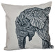 El Elefante Animal Print Pillow, Black, 18"x18"