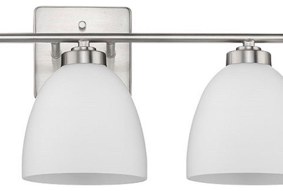 3 Light Modern Vanity Bath Light in Satin Nickel