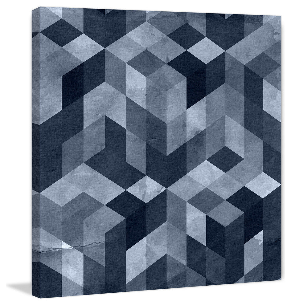 "Shaded Cubes" Painting Print on Wrapped Canvas