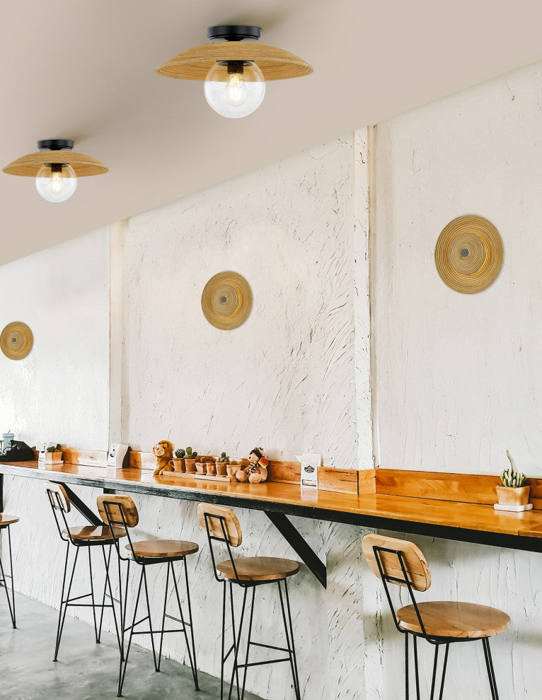 Caribe 15-inch Rattan Semi-Flush