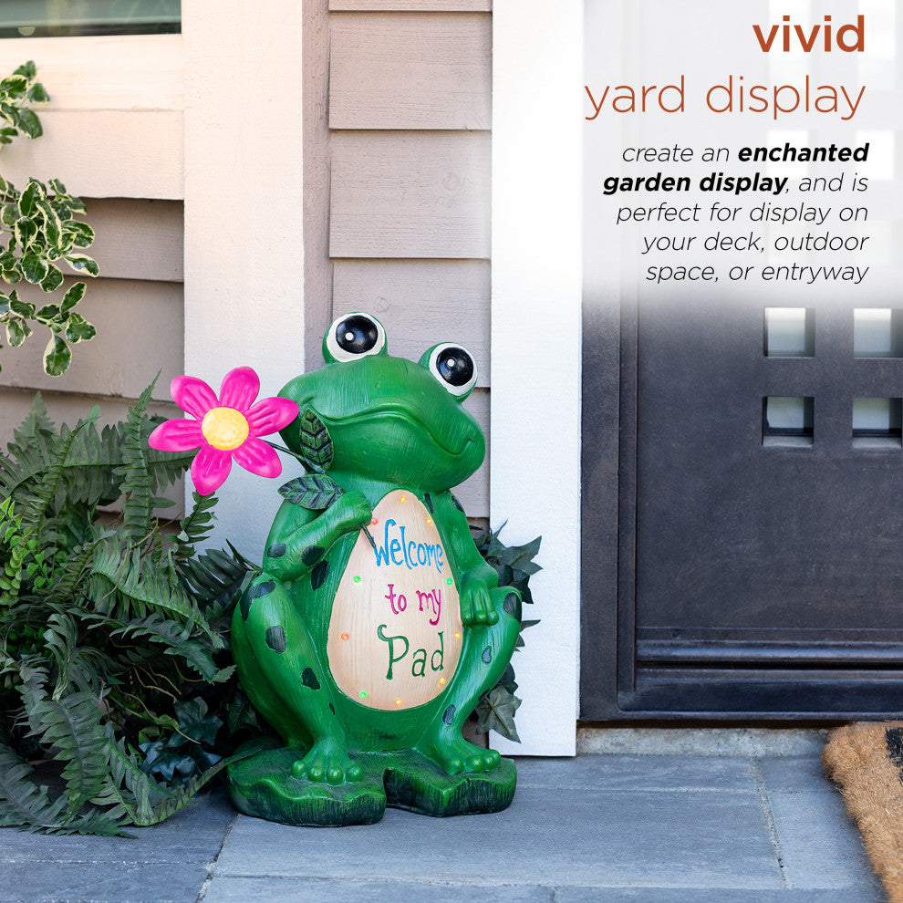 Welcome To My Pad' Frog Statuary, 18"