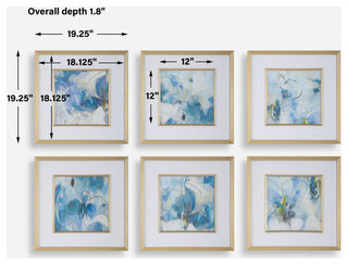 Uttermost Fresh Start Blue Abstract Prints, S/6