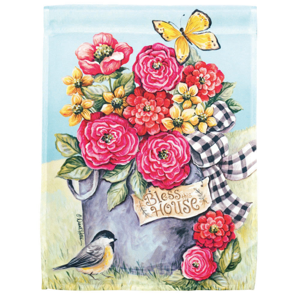 Flag Bless This House Flowers 30x44