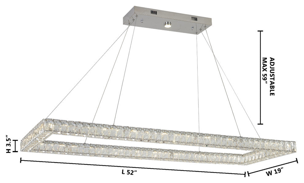 LED Rectangular Chrome Lighting Fixture