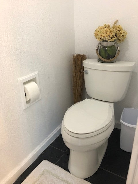 Tampa Recessed Solid Wood Toilet Paper Holder 7 x 8.5, White Enamel