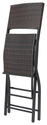 GDF Studio Marinelli Outdoor Multibrown Wicker Bar Stools, Set of 4