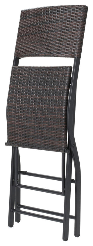 GDF Studio Marinelli Outdoor Multibrown Wicker Bar Stools, Set of 4