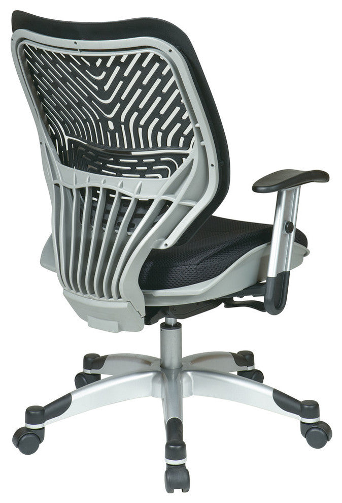 Unique Self Adjusting Spaceflex Back With Mesh Seat Managers Chair, Black/Silver
