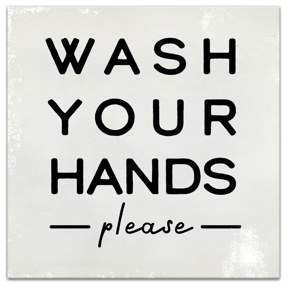 Wash Your Hands Please 12x12 Canvas Wall Art