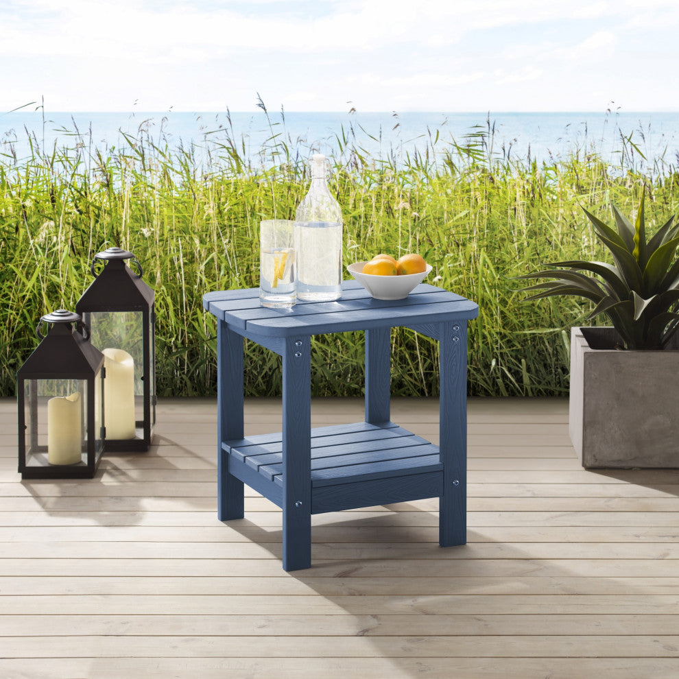 Inspired Home Daylan Outdoor Table, Weather Resistant, Charcoal Gray