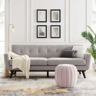 Engage Herringbone Fabric Sofa, Light Gray