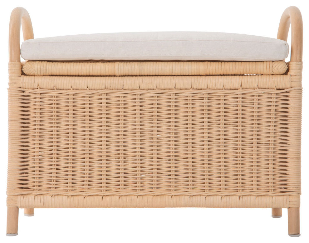 Kids Rattan Storage Trunk Bench -Seat Cushion