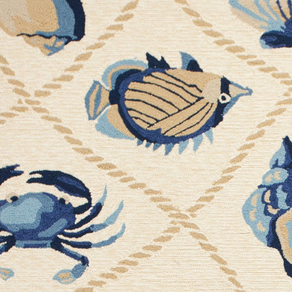 KAS Harbor 4217 Sand Seaside Area Rug, 3'x5'