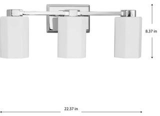 Estrada Collection 3-Light Contemporary Bath and Vanity Light, Polished Chrome