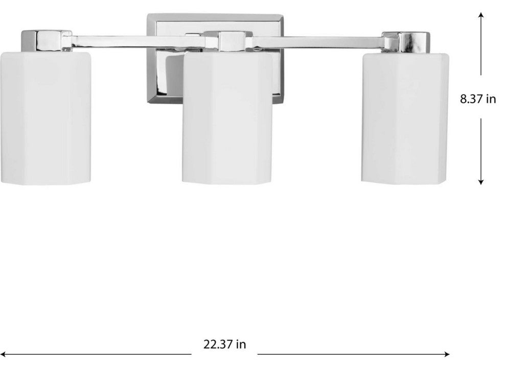 Estrada Collection 3-Light Contemporary Bath and Vanity Light, Polished Chrome