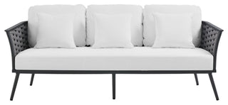 Stance Outdoor Patio Aluminum Sofa Gray White
