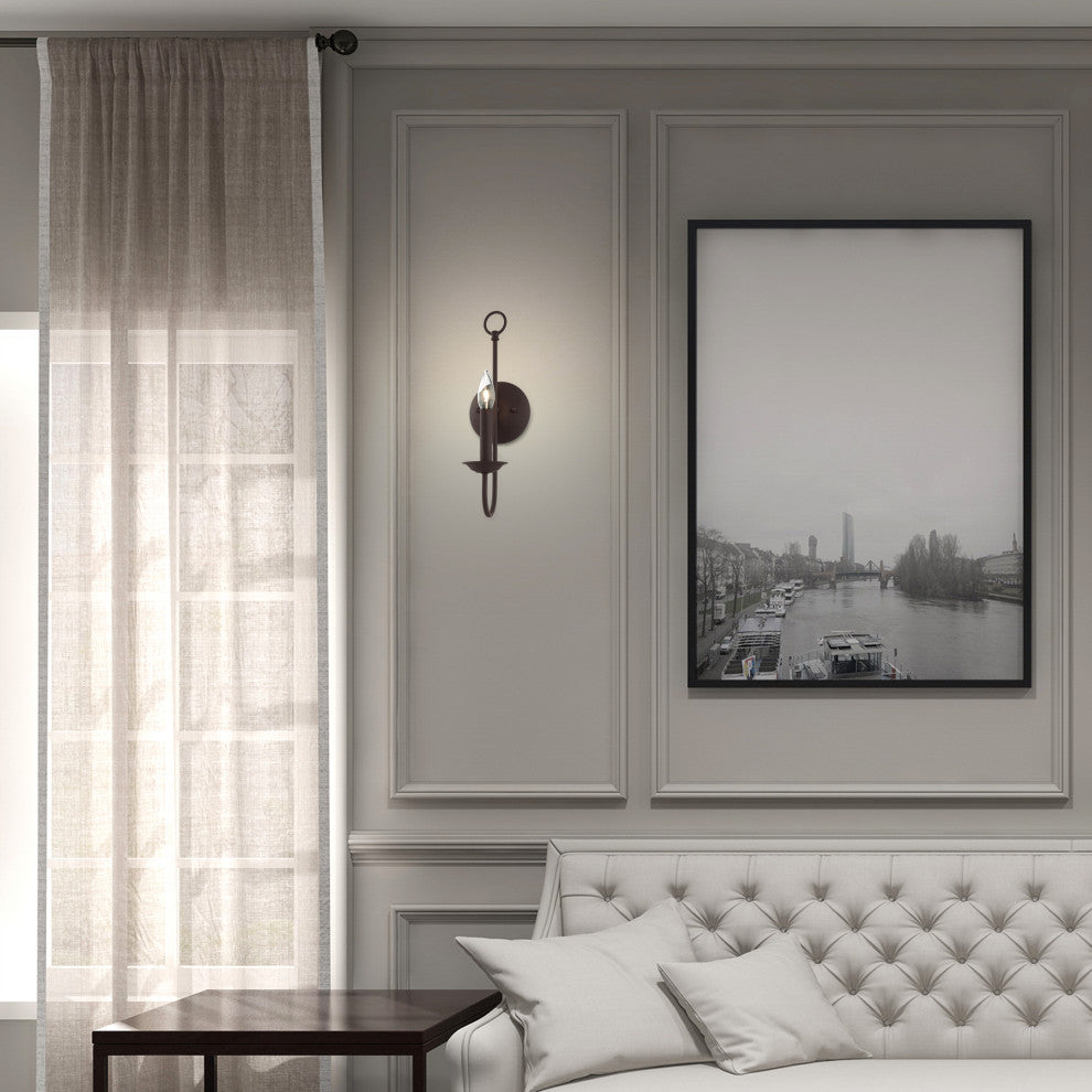Livex Lighting Estate 1 Light Bronze Single Sconce