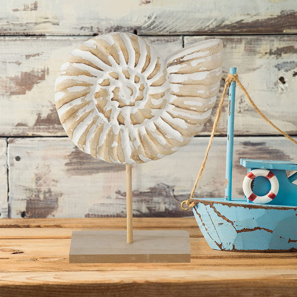 Abstract Nautilus Table Sculpture, 11 Inches