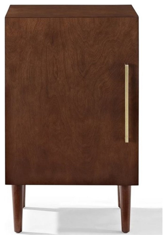 Bowery Hill Modern Engineered Wood Record Player Stand in Mahogany