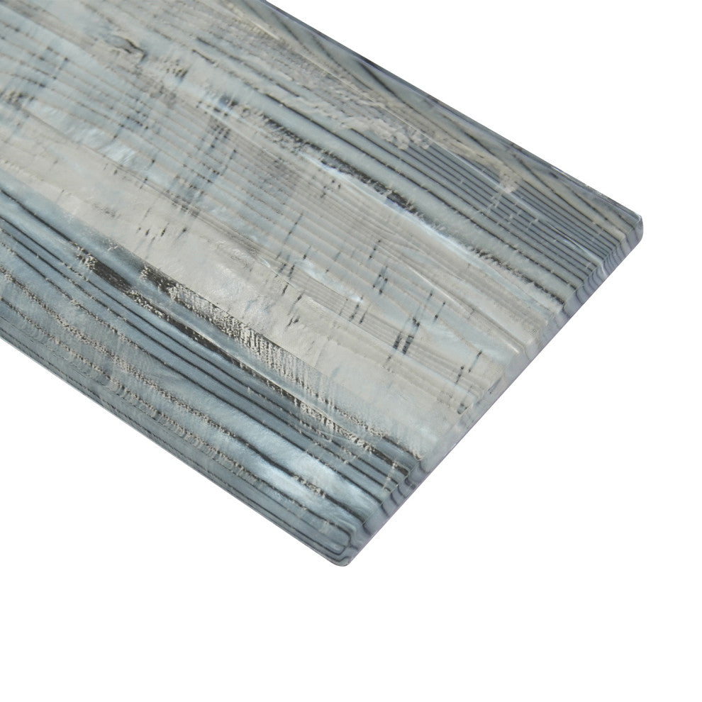 Sonnagh 3"x12" Laminated Glass Mosaic Wall Tile, Wood Grain, Box of 40
