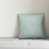 Teal Lattice Pattern Throw Pillow Cover, 20"x20"