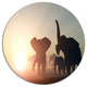 Group Of Elephants In The Wild, African Disc Metal Artwork, 36"