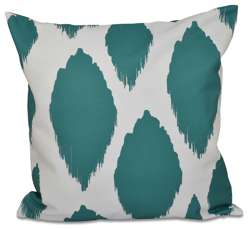 Abstract Decorative Pillow, Lake Blue, 16"x16"