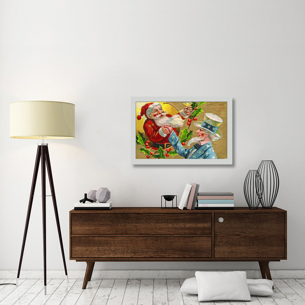 "Santa with Uncle Sam Litho" Canvas by Hollywood Photo Archive, 40x27"