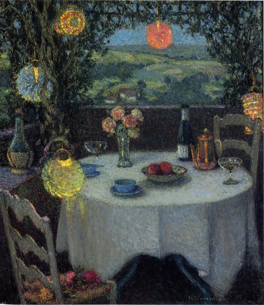 Henri Le Sidaner Table in a Tunnel, 20"x25" Wall Decal