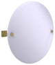 Montero Contemporary Frameless Round Beveled Edge Tilt Mirror, Satin Brass