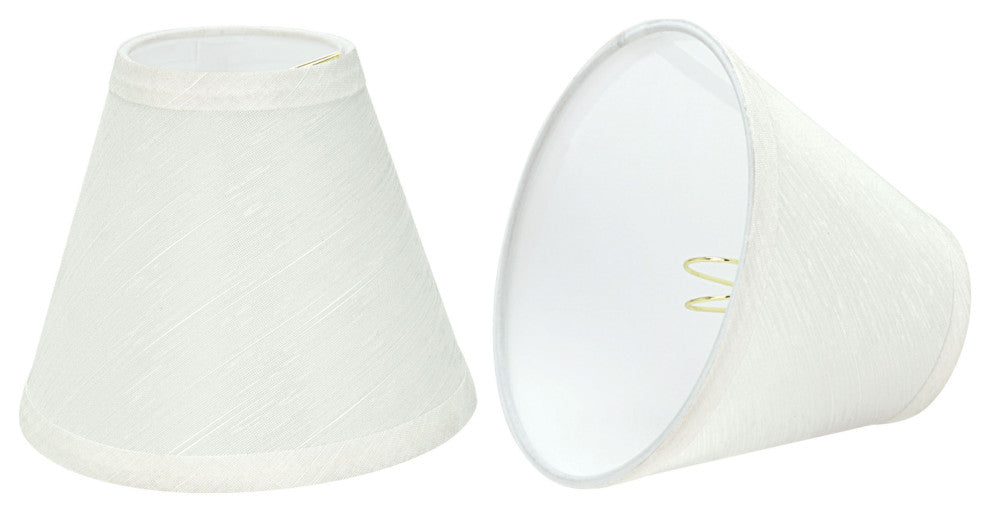 32109-2 Small Hardback Empire Chandelier Clip On Lamp Shade Eggshell 3"x6"x5"