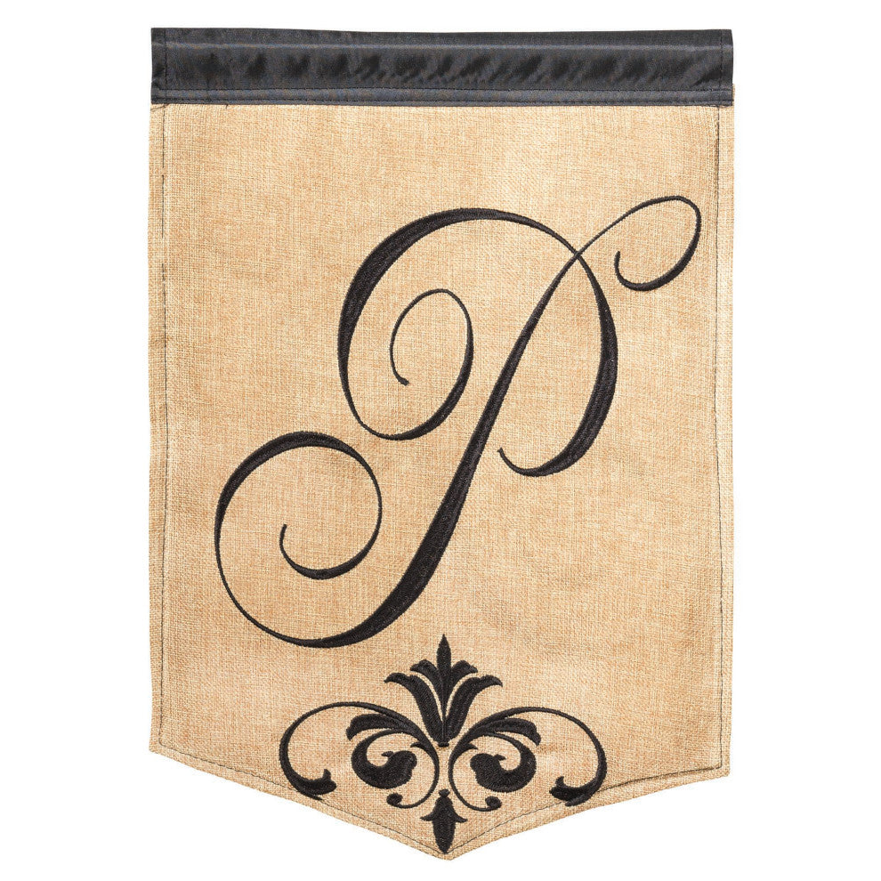 Garden Burlap Monogram P