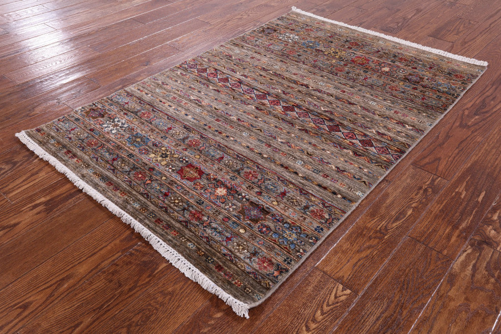 Super Kazak Khorjin Hand-Knotted Rug 3' 5" X 5' 1" Q10044
