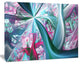 Blue Pink Fractal Plant Stems, Abstract Canvas Art Print, 20x12