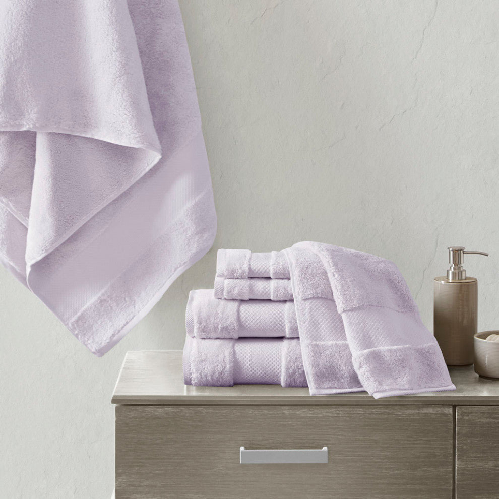Madison Park Signature Turkish Cotton 6 Piece Bath Towel Set, Lavender