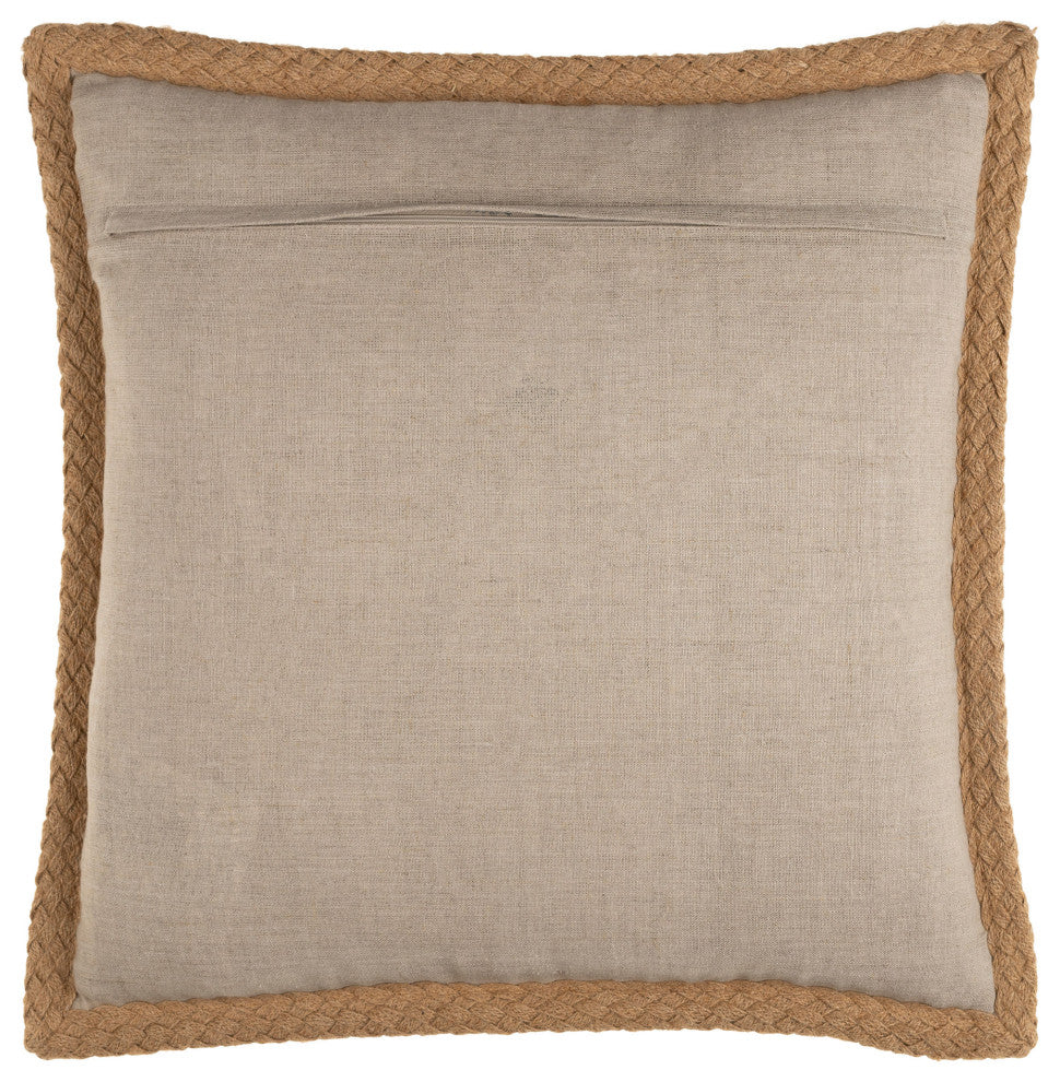 Surya Warrick Oatmeal Pillow Shell With Down Insert 18"H X 18"W
