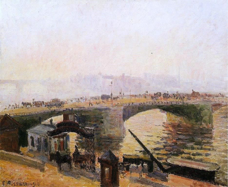 Camille Pissarro Fog Morning Rouen, Gallery Wrapped Canvas Print, 20"x25"