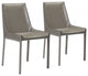 Set of Two Gray Faux Leather Dining Chairs