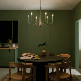 Deela 6 Light Chandelier 1 Tier Medium, Champagne Bronze