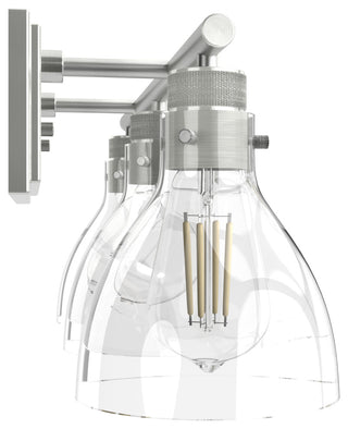 Van Nuys Brushed Nickel With Clear Glass 3 Light Vanity Wall