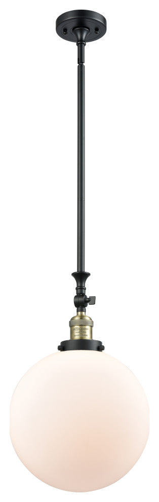 Beacon Mini Pendant, Black Antique Brass, Matte White