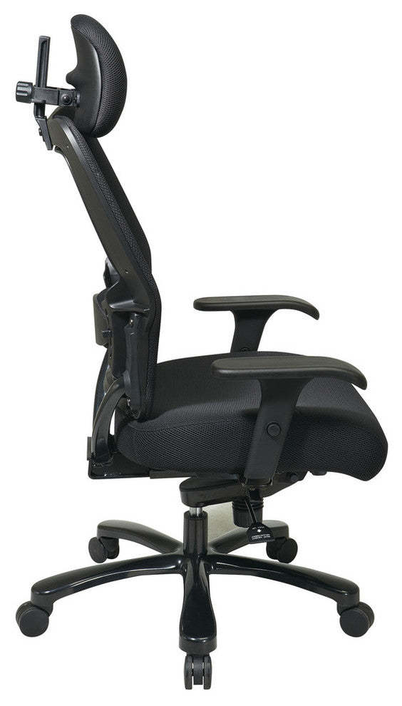 Big and Tall Professional Airgrid Chair Back and Black Mesh Seat