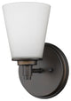 Conti Indoor 1-Light Sconce With Glass Shade, Oil Rubbed Bronze