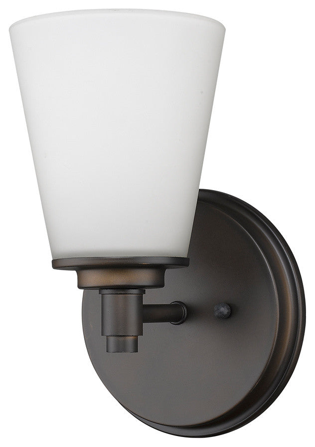 Conti Indoor 1-Light Sconce With Glass Shade, Oil Rubbed Bronze