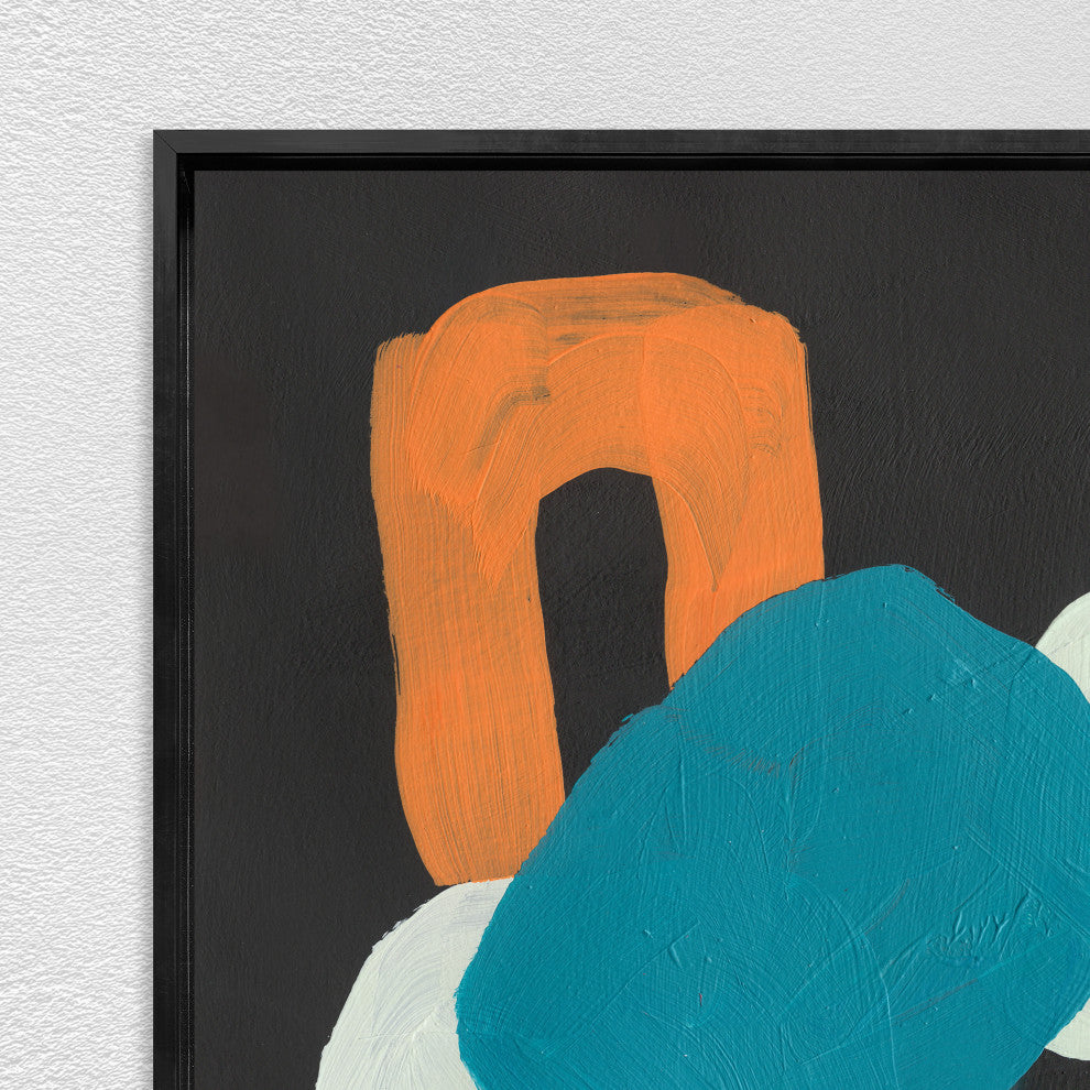 Colored Shapes on Black II, 36 x 48