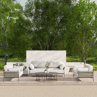 Jasper 73" Weaving Outdoor Patio Sofa, Wheat Beige